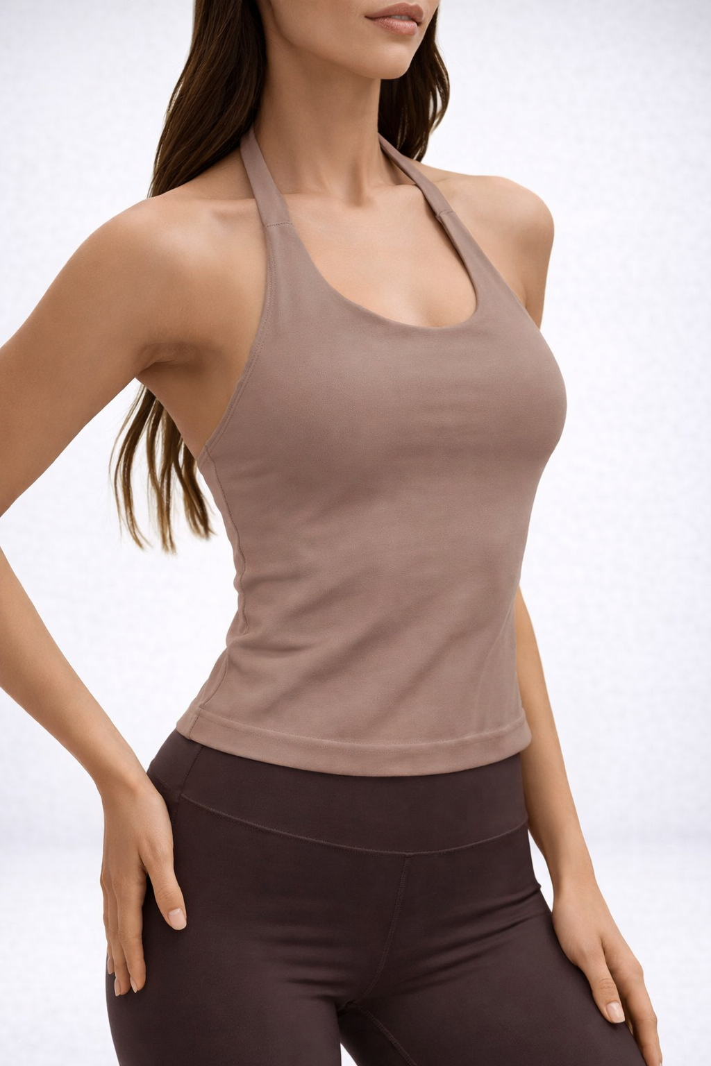 Klosonfy Seamless Longline Tank Top with Built In Bra