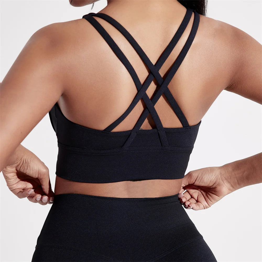 Klosonfy Crossback High Support Seamless Sports Bra