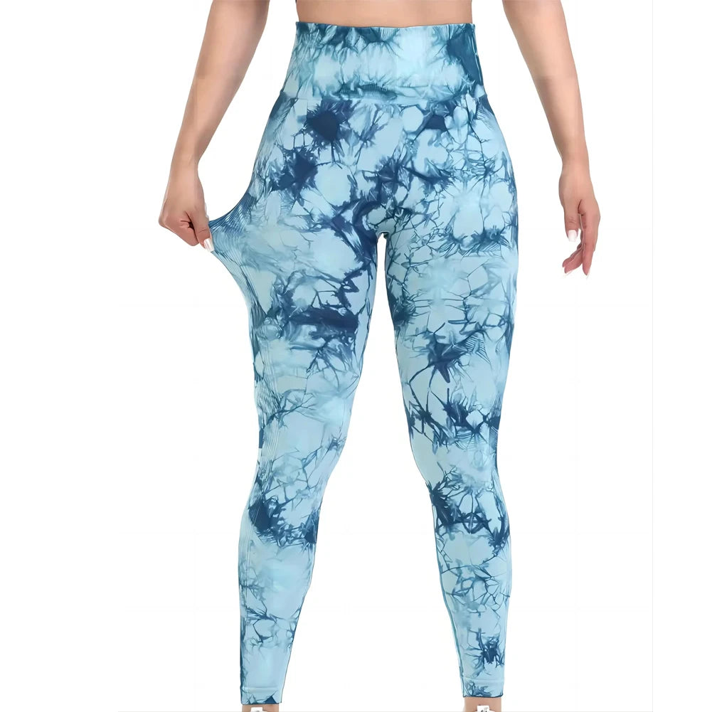 Klosonfy Seamless Tie-Dye Sculpt Leggings