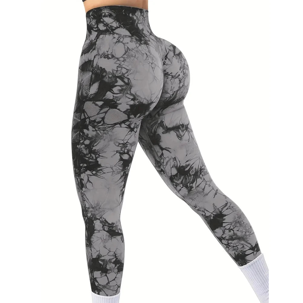 Klosonfy Seamless Tie-Dye Sculpt Leggings