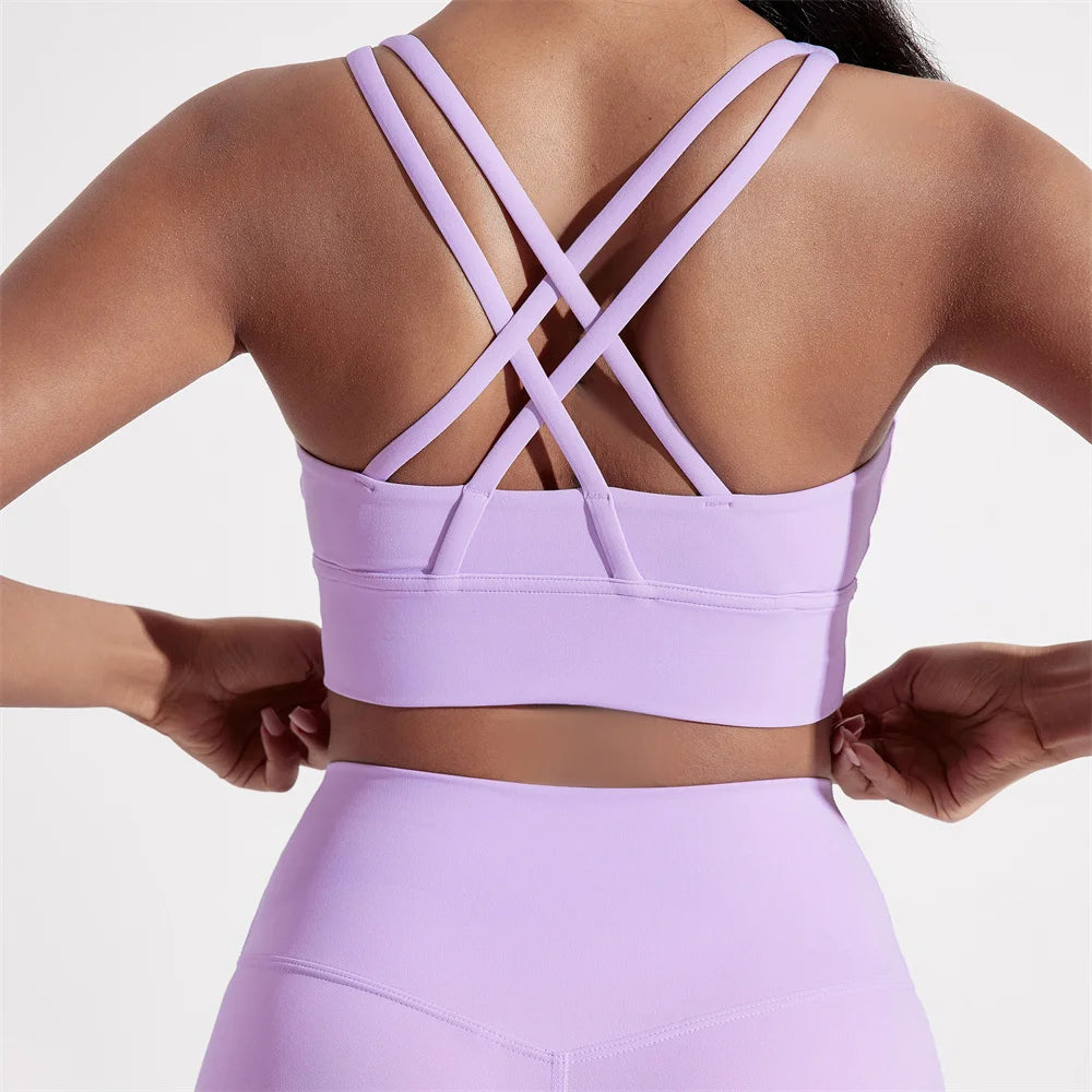 Klosonfy Crossback High Support Seamless Sports Bra