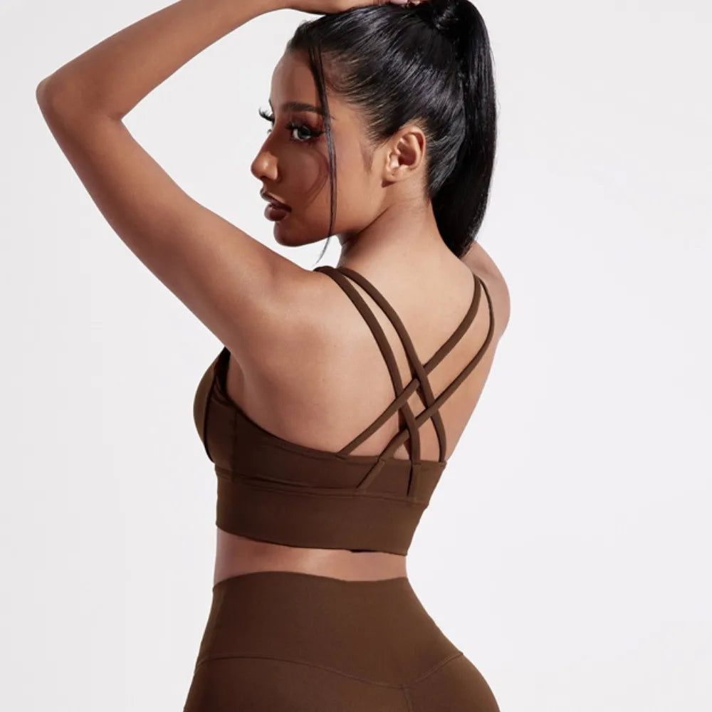 Klosonfy Crossback High Support Seamless Sports Bra