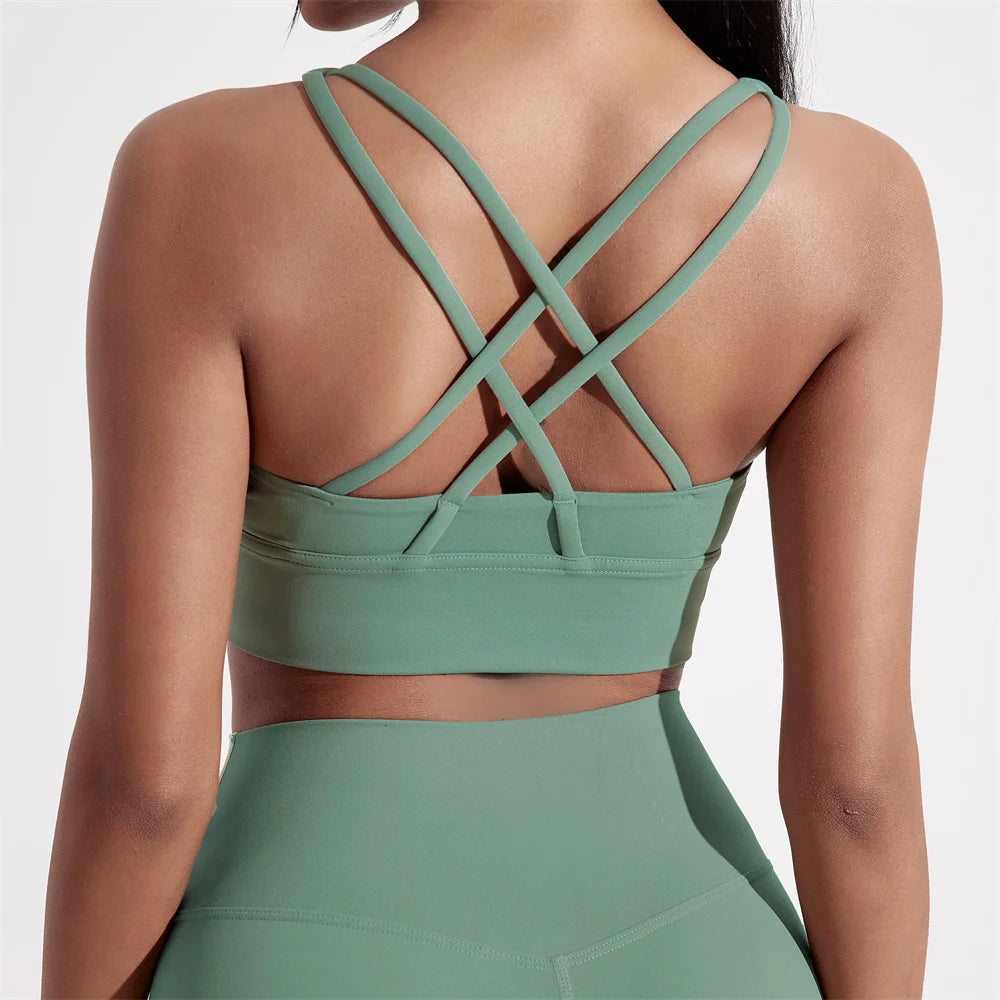 Klosonfy Crossback High Support Seamless Sports Bra