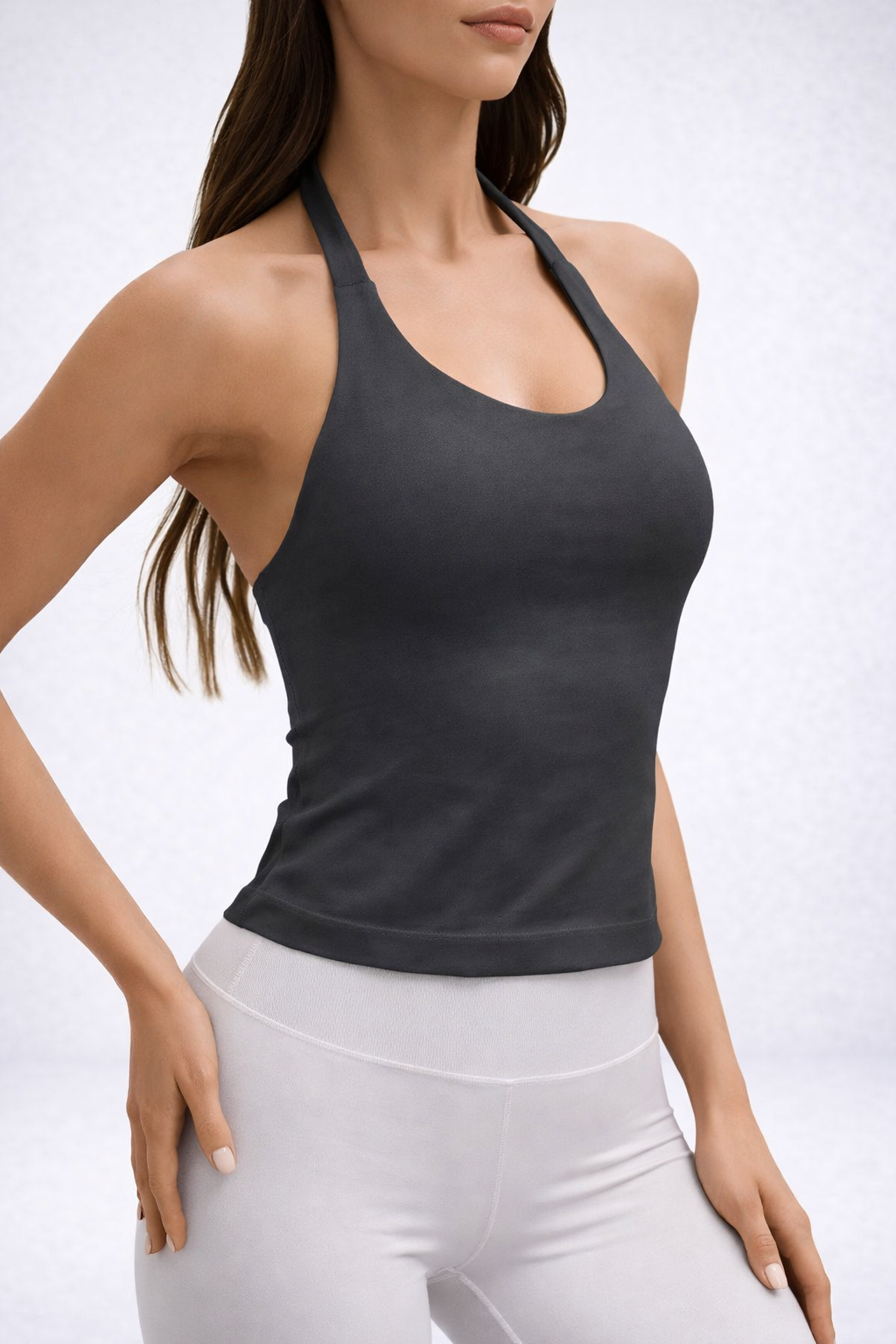 Klosonfy Seamless Longline Tank Top with Built In Bra